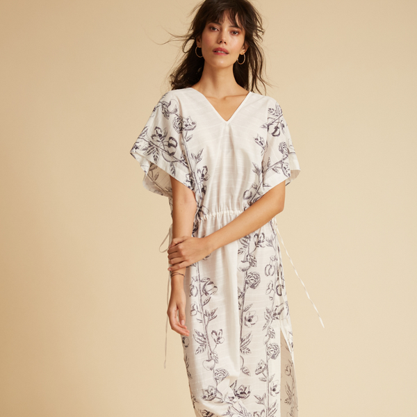 KIMOLOS AVRIL kaftan in WHITE by Inouitoosh Paris