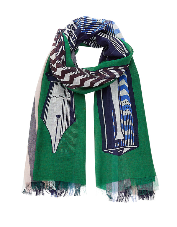 EPISTOLAIRE scarf in GREEN by Inouitoosh Paris