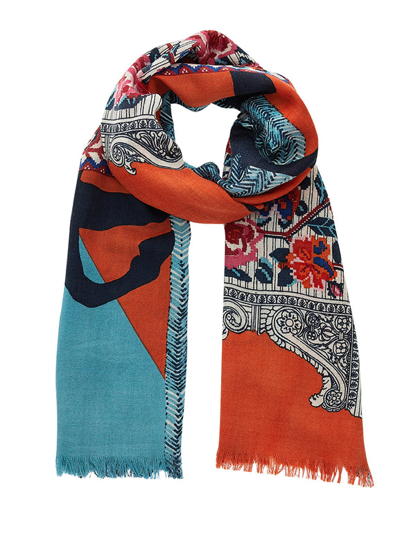 NOMADE scarf in ORANGE by Inoui Editions