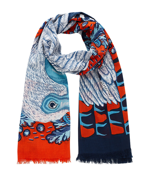 PELICAN scarf in ORANGE by Inouitoosh Paris