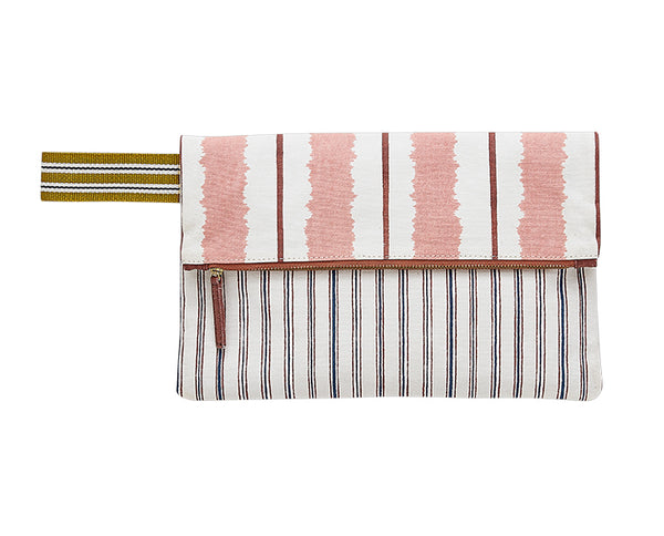 IKAT Folded Pouch/Clutch in PINK by Inouitoosh Paris