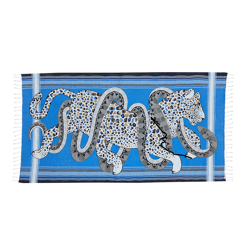 EDITH & MARCEL towel/throw in BLUE by Inouitoosh Paris